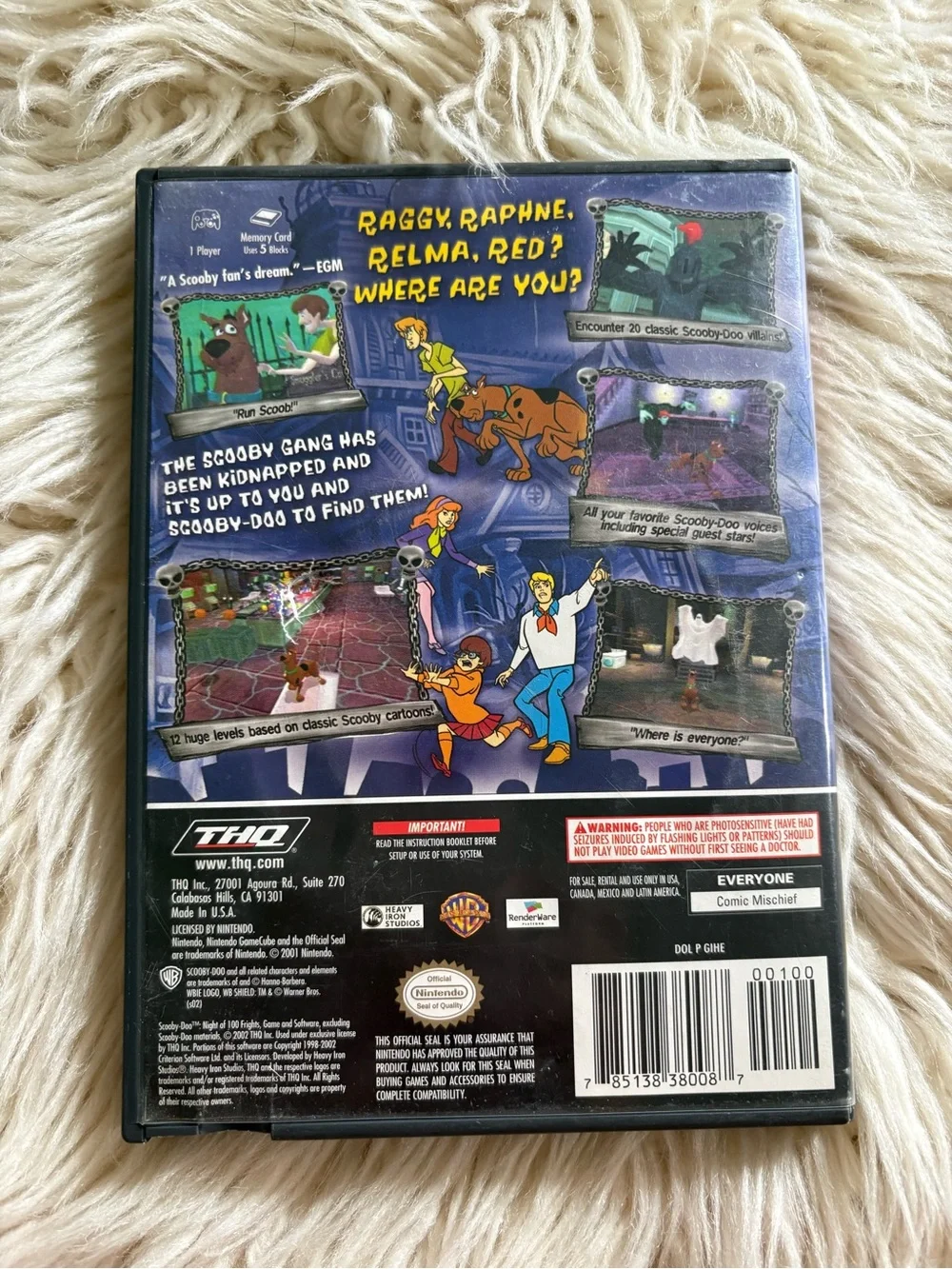 Scooby Doo Night of 100 Frights Nintendo GameCube Game 2002 Complete CIB Vintage